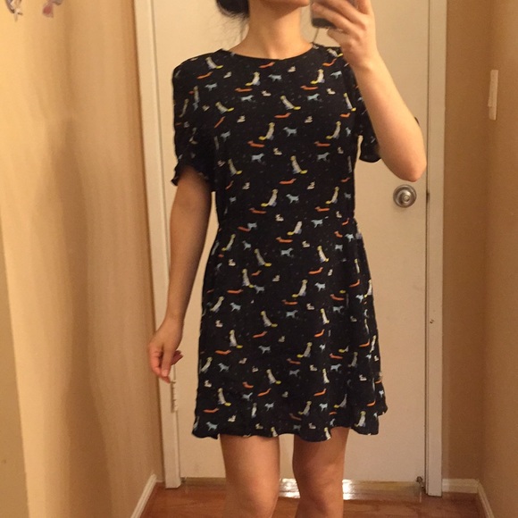Zara | Dresses | Zara Dog Print Dress M 